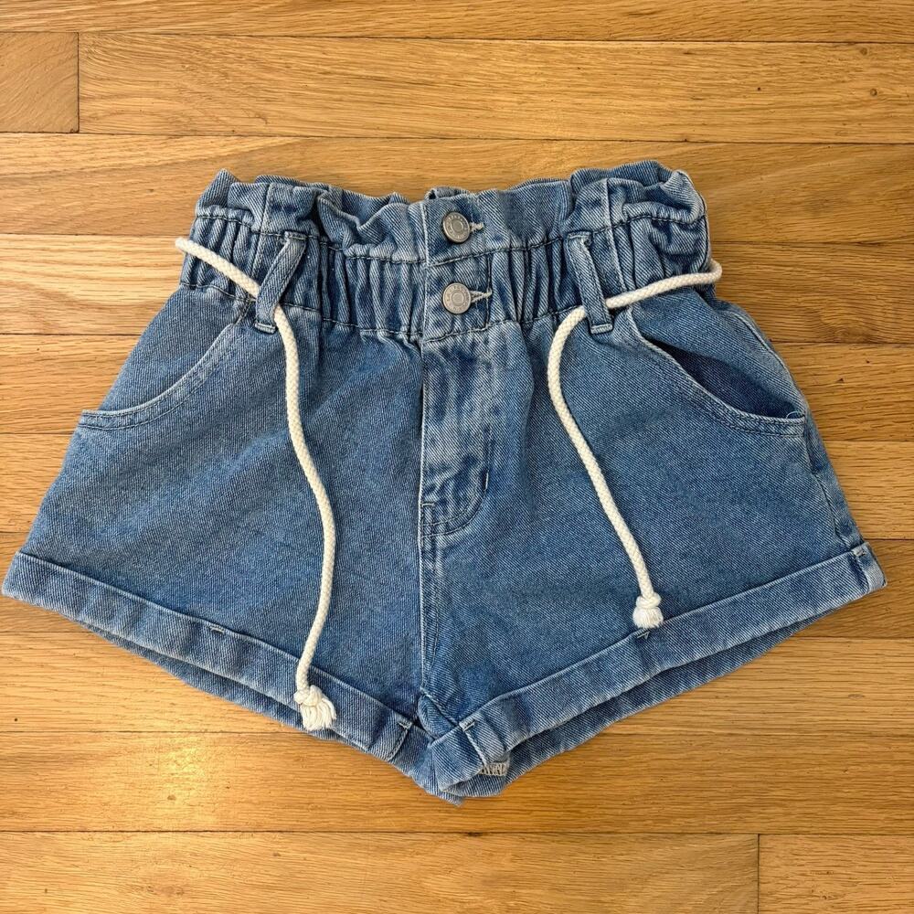 Pacsun Mom Shorts XS Denim High Rise Zip Fly 2 Inch Inseam 100% Cotton